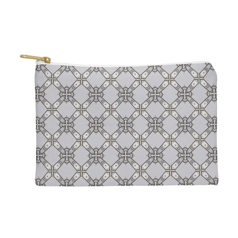 Pimlada Phuapradit Floral tile blue grey Pouch