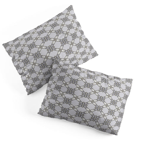Pimlada Phuapradit Floral tile blue grey Pillow Shams