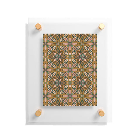 Pimlada Phuapradit Floral tile in yellow ochre Floating Acrylic Print