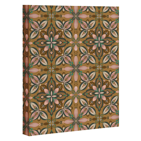 Pimlada Phuapradit Floral tile in yellow ochre Art Canvas