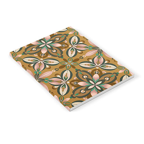 Pimlada Phuapradit Floral tile in yellow ochre Notebook