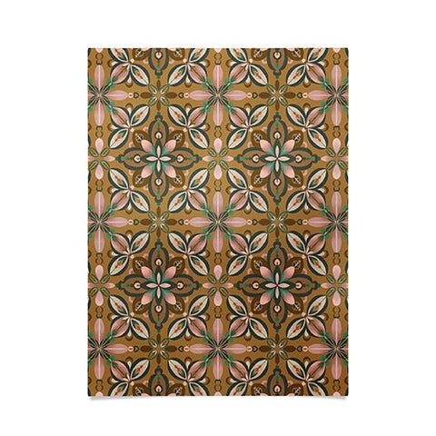 Pimlada Phuapradit Floral tile in yellow ochre Poster
