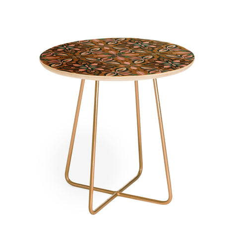 Pimlada Phuapradit Floral tile in yellow ochre Round Side Table