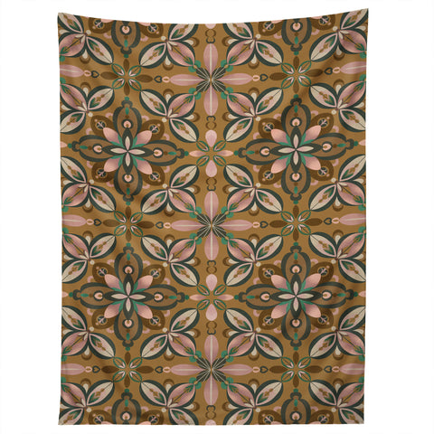 Pimlada Phuapradit Floral tile in yellow ochre Tapestry