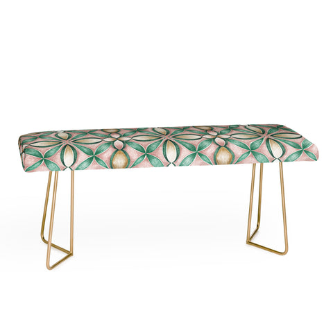 Pimlada Phuapradit Floral tile pink and green Bench