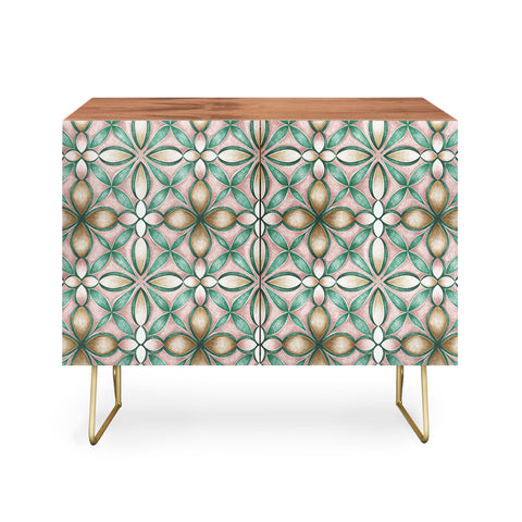 Pimlada Phuapradit Floral tile pink and green Credenza