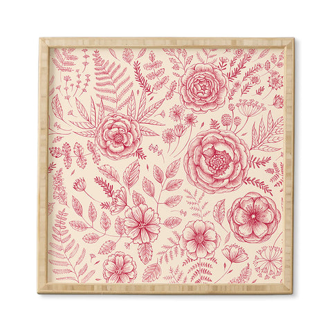 Pimlada Phuapradit Flower drawing pink Framed Wall Art