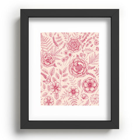 Pimlada Phuapradit Flower drawing pink Recessed Framing Rectangle