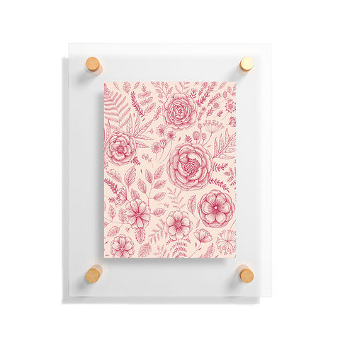 Pimlada Phuapradit Flower drawing pink Floating Acrylic Print