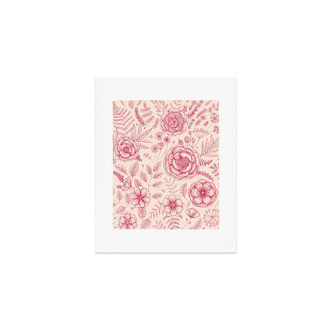 Pimlada Phuapradit Flower drawing pink Art Print