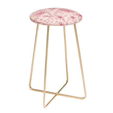 Pimlada Phuapradit Flower drawing pink Counter Stool