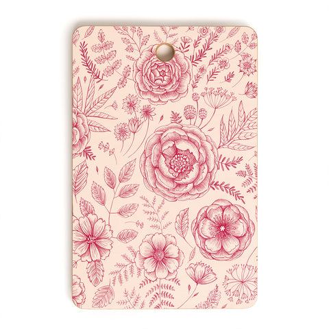 Pimlada Phuapradit Flower drawing pink Cutting Board Rectangle