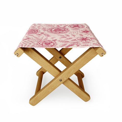 Pimlada Phuapradit Flower drawing pink Folding Stool