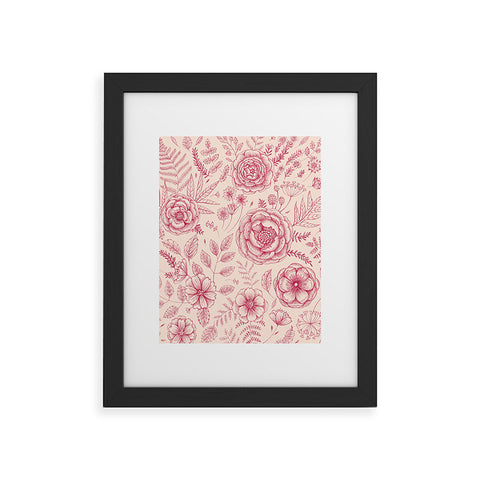 Pimlada Phuapradit Flower drawing pink Framed Art Print
