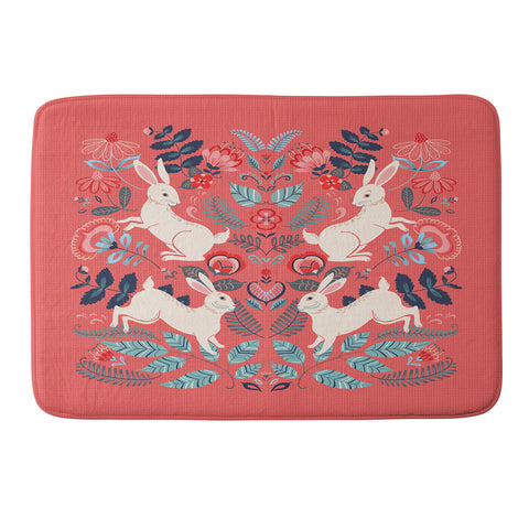 Pimlada Phuapradit Folk Bunnies Memory Foam Bath Mat