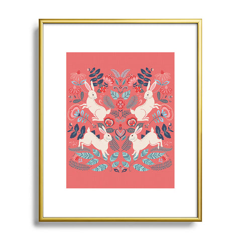Pimlada Phuapradit Folk Bunnies Metal Framed Art Print