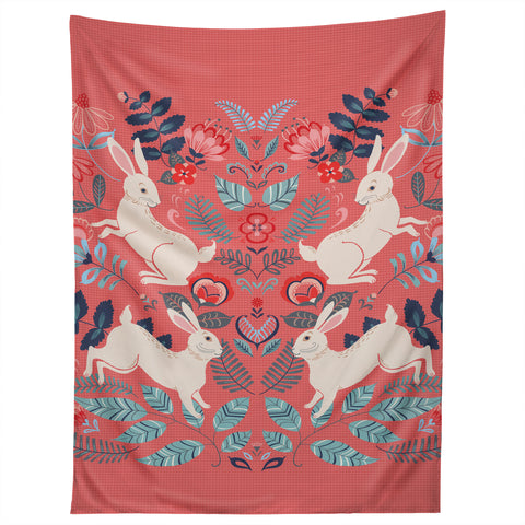 Pimlada Phuapradit Folk Bunnies Tapestry