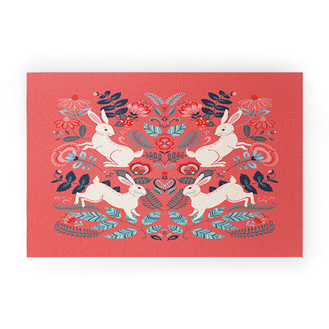 Pimlada Phuapradit Folk Bunnies Welcome Mat