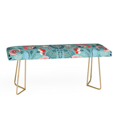 Pimlada Phuapradit Folk Floral Blue Bench