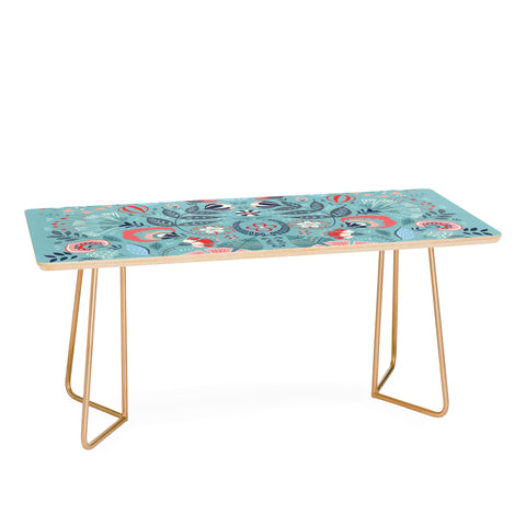 Pimlada Phuapradit Folk Floral Blue Coffee Table
