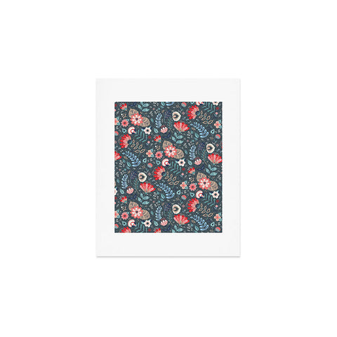 Pimlada Phuapradit Folk Floral Gray Art Print