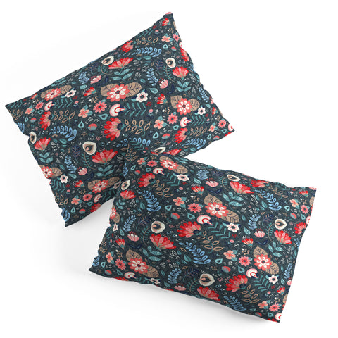 Pimlada Phuapradit Folk Floral Gray Pillow Shams
