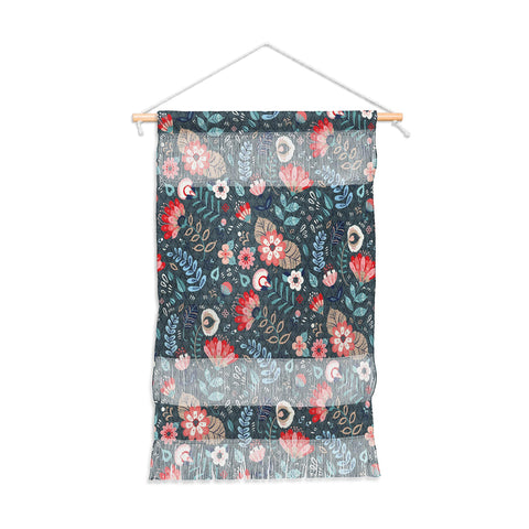 Pimlada Phuapradit Folk Floral Gray Wall Hanging Portrait