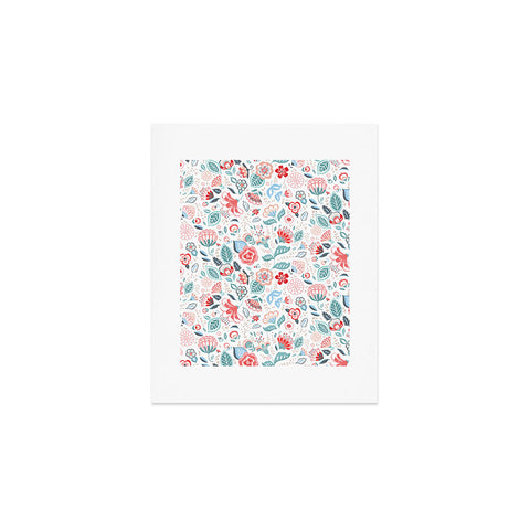 Pimlada Phuapradit Folk Floral White Art Print