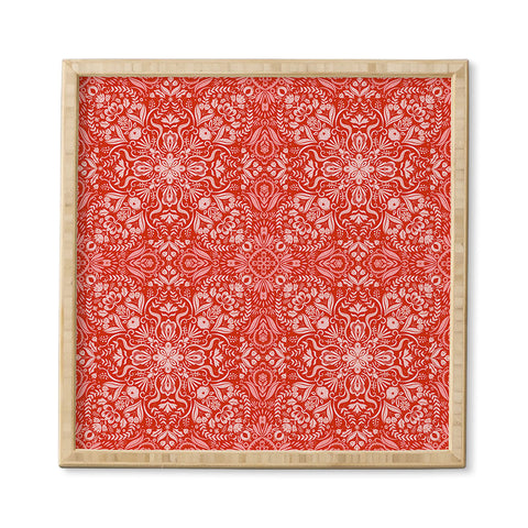 Pimlada Phuapradit Forest maze in red Framed Wall Art