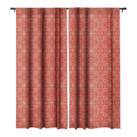 Pimlada Phuapradit Forest maze in red Blackout Window Curtain