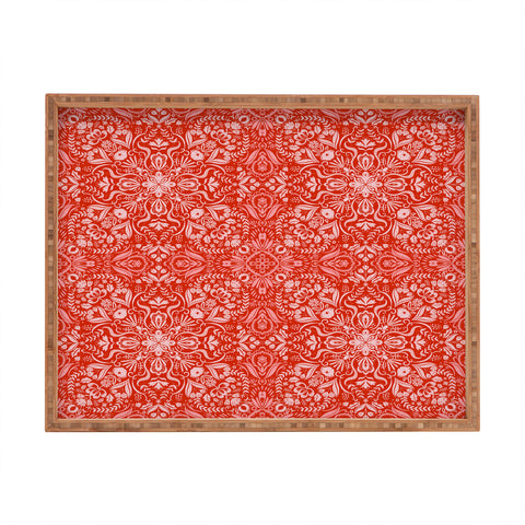 Pimlada Phuapradit Forest maze in red Rectangular Tray