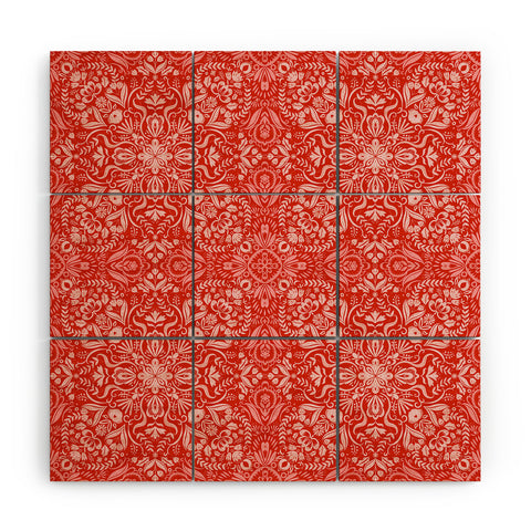 Pimlada Phuapradit Forest maze in red Wood Wall Mural