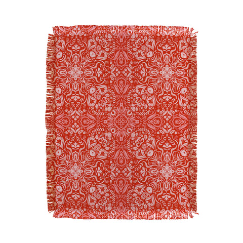 Pimlada Phuapradit Forest maze in red Throw Blanket