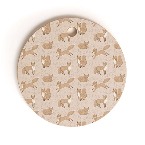 Pimlada Phuapradit Fox and foliage Cutting Board Round