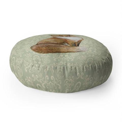 Pimlada Phuapradit Fox Portrait Floor Pillow Round