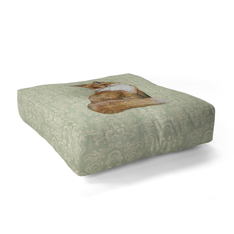 Pimlada Phuapradit Fox Portrait Floor Pillow Square