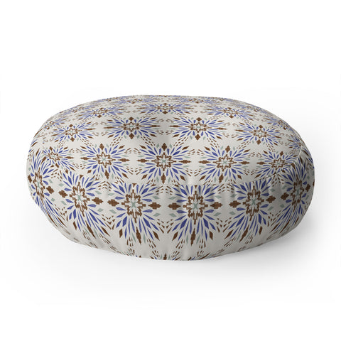 Pimlada Phuapradit Geo Star Tiles Floor Pillow Round