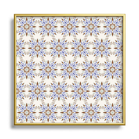Pimlada Phuapradit Geo Star Tiles Square Metal Framed Art Print
