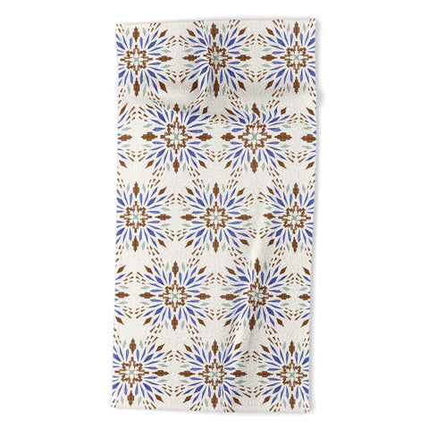 Pimlada Phuapradit Geo Star Tiles Beach Towel