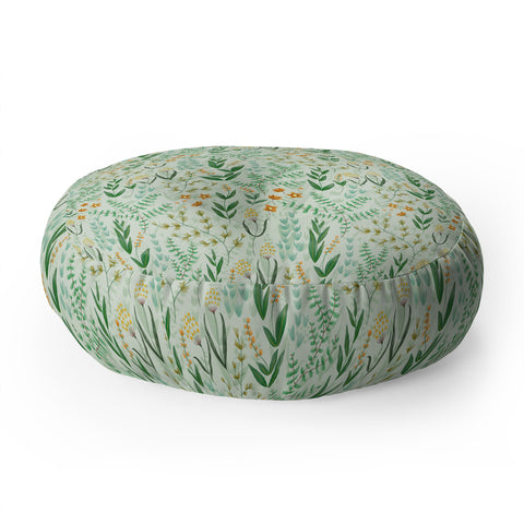 Pimlada Phuapradit Green garden 02 Floor Pillow Round