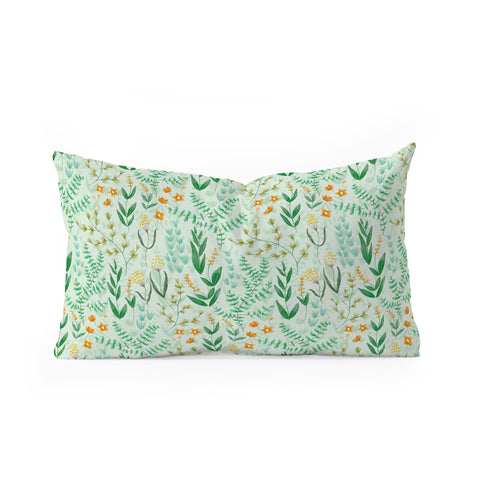 Pimlada Phuapradit Green garden 02 Oblong Throw Pillow