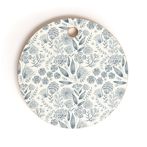 Pimlada Phuapradit Grey Leaf Cutting Board Round