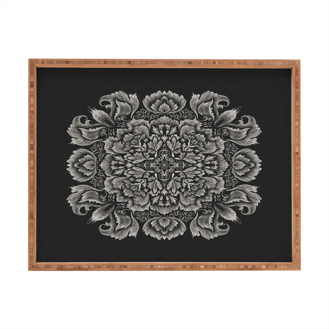 Pimlada Phuapradit Lace Doily drawing black Rectangular Tray