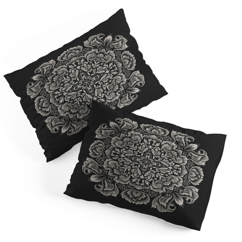 Pimlada Phuapradit Lace Doily drawing black Pillow Shams