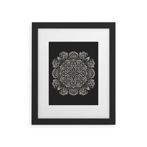 Pimlada Phuapradit Lace Doily drawing black Framed Art Print