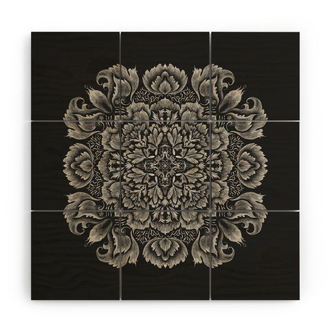 Pimlada Phuapradit Lace Doily drawing black Wood Wall Mural
