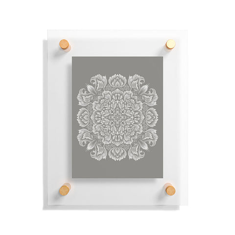 Pimlada Phuapradit Lace Doily drawing Grey Floating Acrylic Print