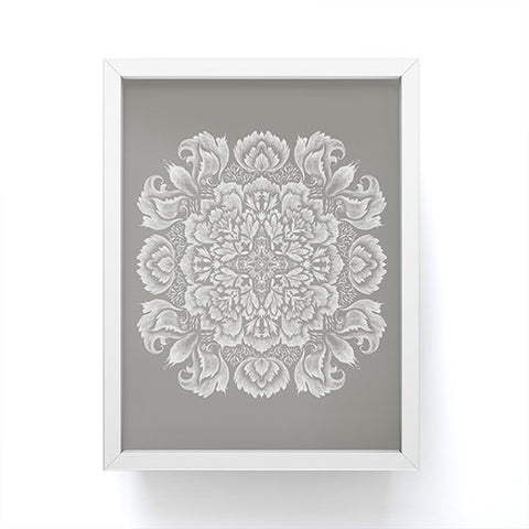 Pimlada Phuapradit Lace Doily drawing Grey Framed Mini Art Print