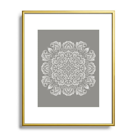 Pimlada Phuapradit Lace Doily drawing Grey Metal Framed Art Print