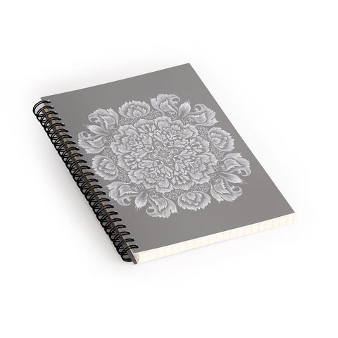 Pimlada Phuapradit Lace Doily drawing Grey Spiral Notebook